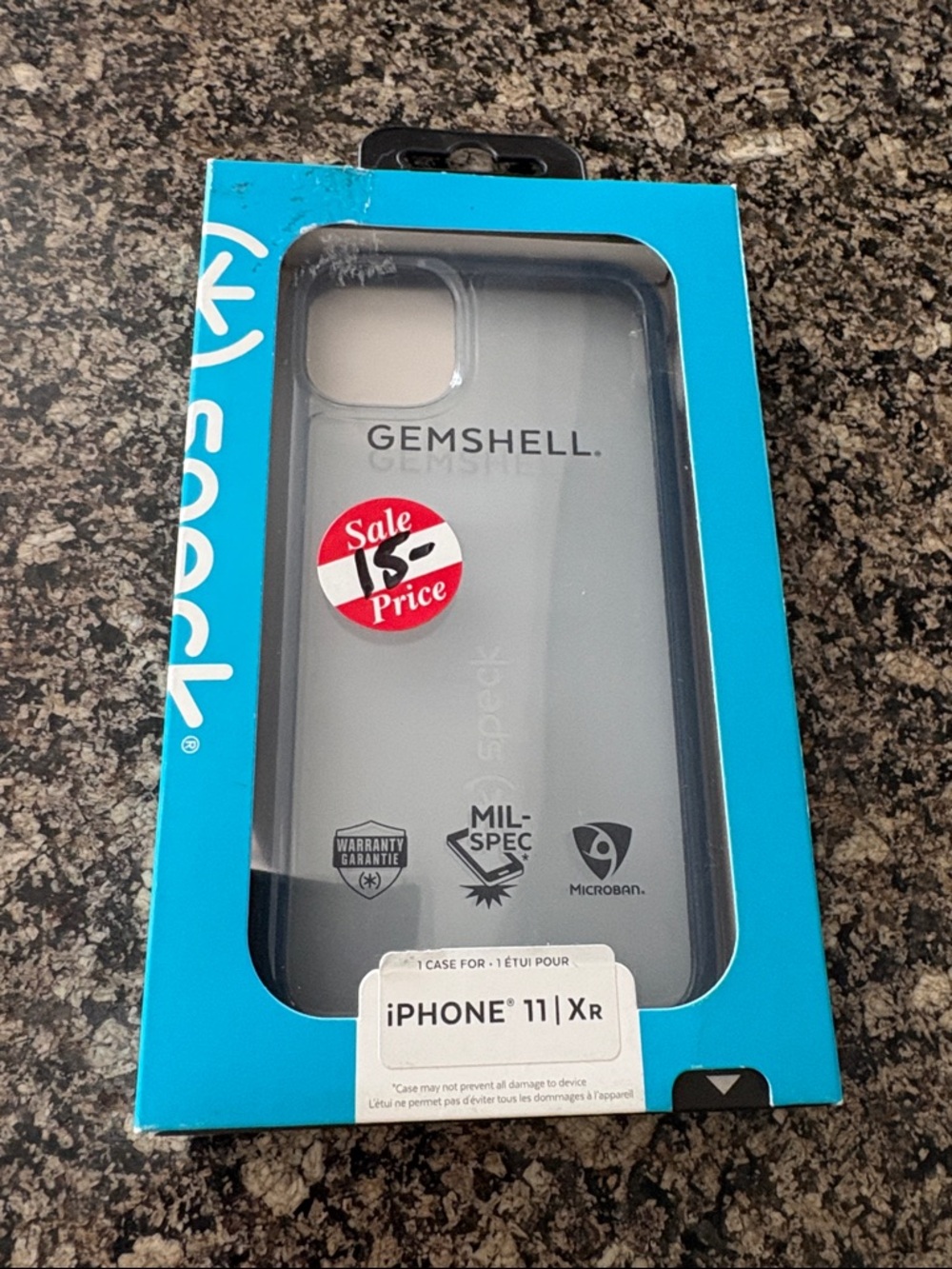 speck Gemshell Clear Back with Black Bumper Case for iPhone 11/XR